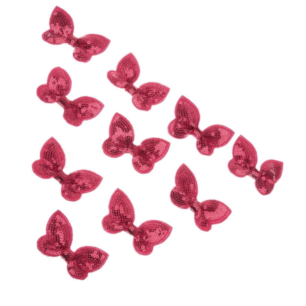 Apliques De Pajarita Con Lentejues Para Accesorios Para El Cabello, pieza De Bricoje Para Bebés Y Niñas Rosa Gloria apliques de lazo de lentejuelas
