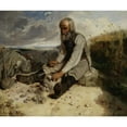 thumbnail image 2 of Władysław Łuszczkiewicz 14x12 Black Ornate Wood Framed Double Matted Museum Art Print Titled: Stonemason, 2 of 5