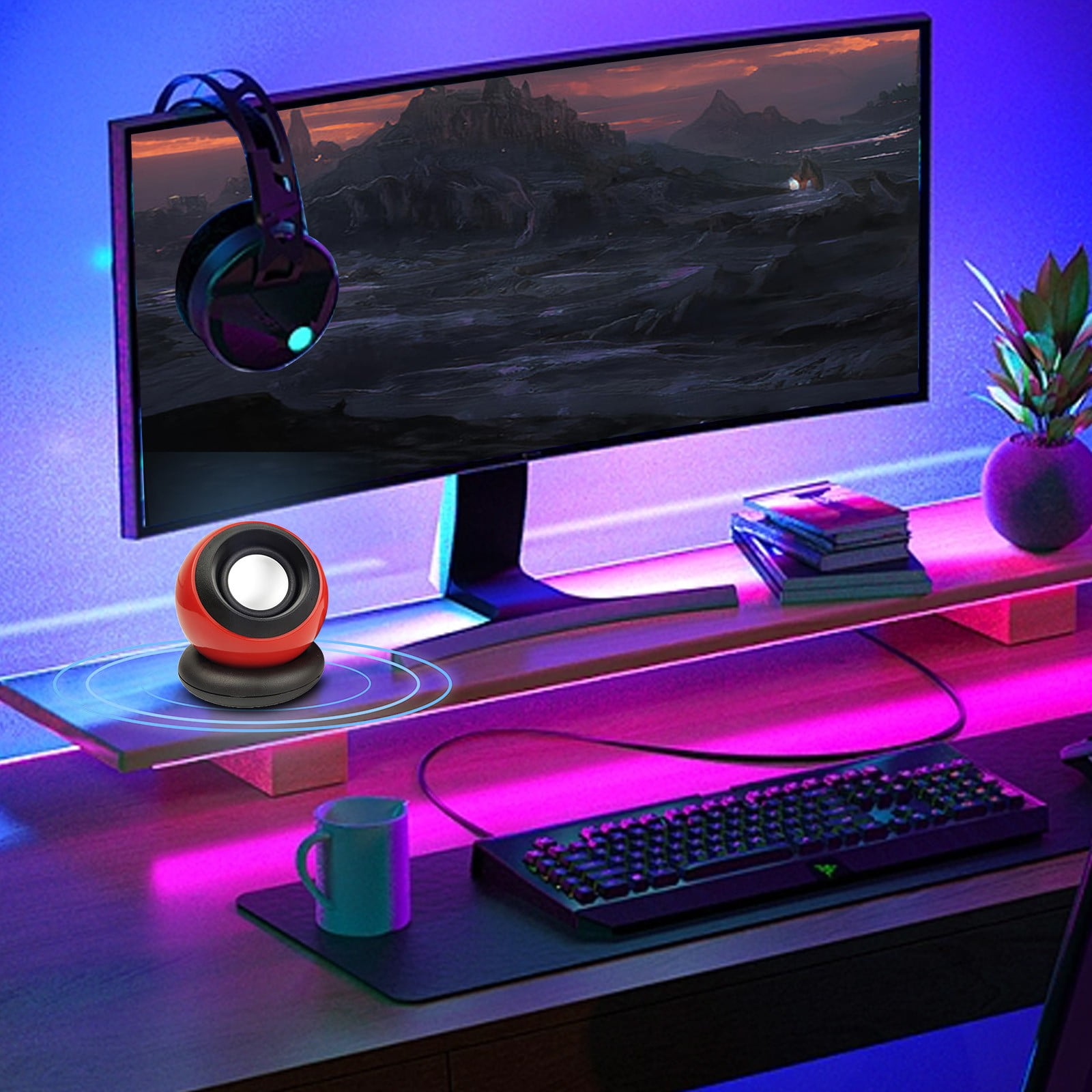 Mini 2.0 Speaker, USB Powered Desktop Speaker, Powered Stereo Speaker, with Volume Control, Bluetooth Connectivity for Laptops, Desktop Computers, and Other Devices