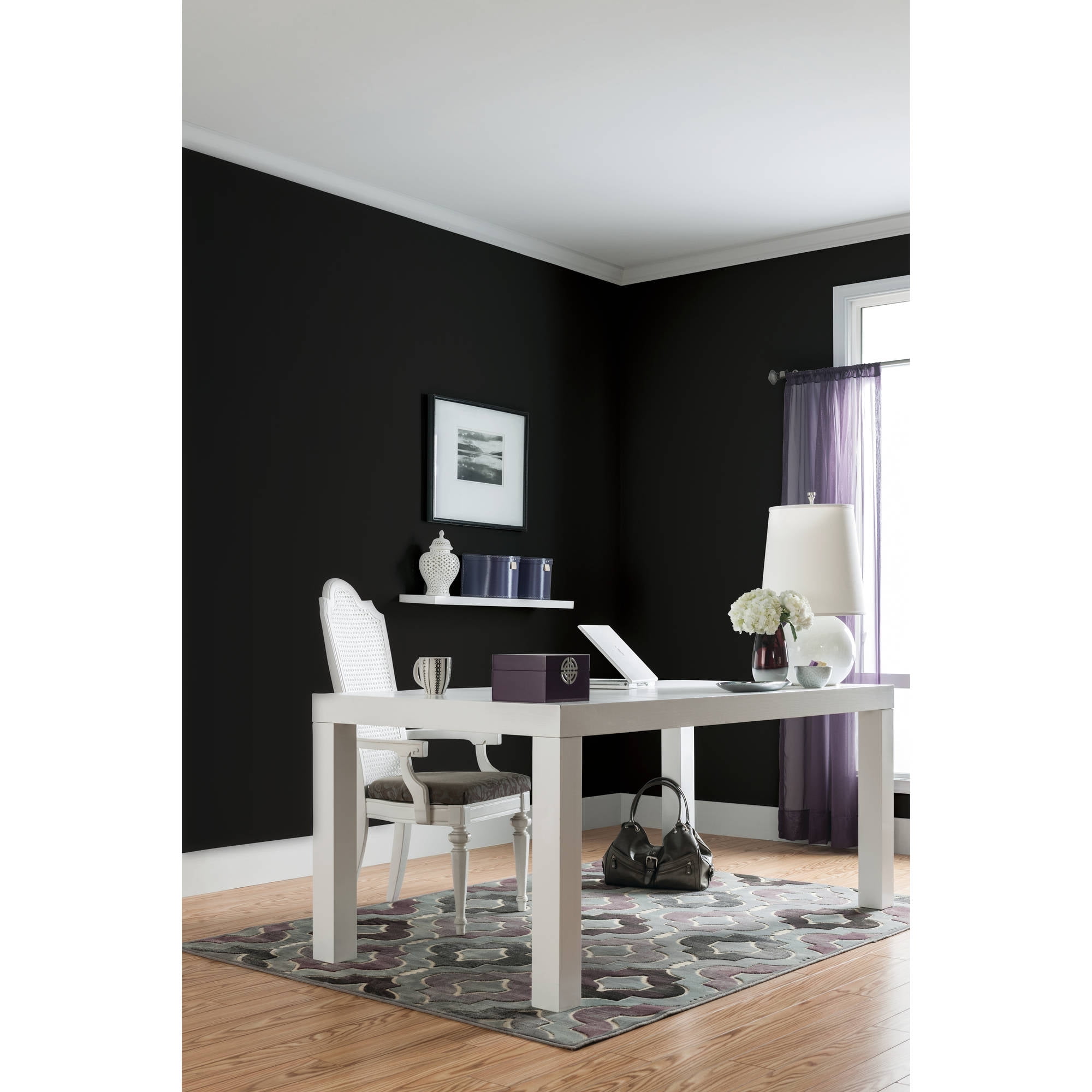 Colorplace Ready To Use Interior Paint Onyx Black 1 Gallon Semi Gloss Walmart Com Walmart Com
