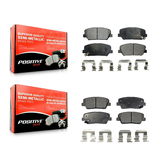 Positive Plus Front Rear Semi-Metallic Brake Pads Kit for Car Hyundai Genesis Coupe KPF-100172