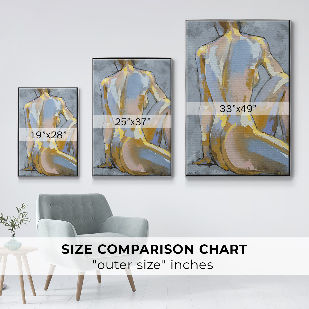 Grey Maiden II Framed Premium Gallery Wrapped Canvas - Ready to Hang - 25 x 37 - Silver Floating Frame