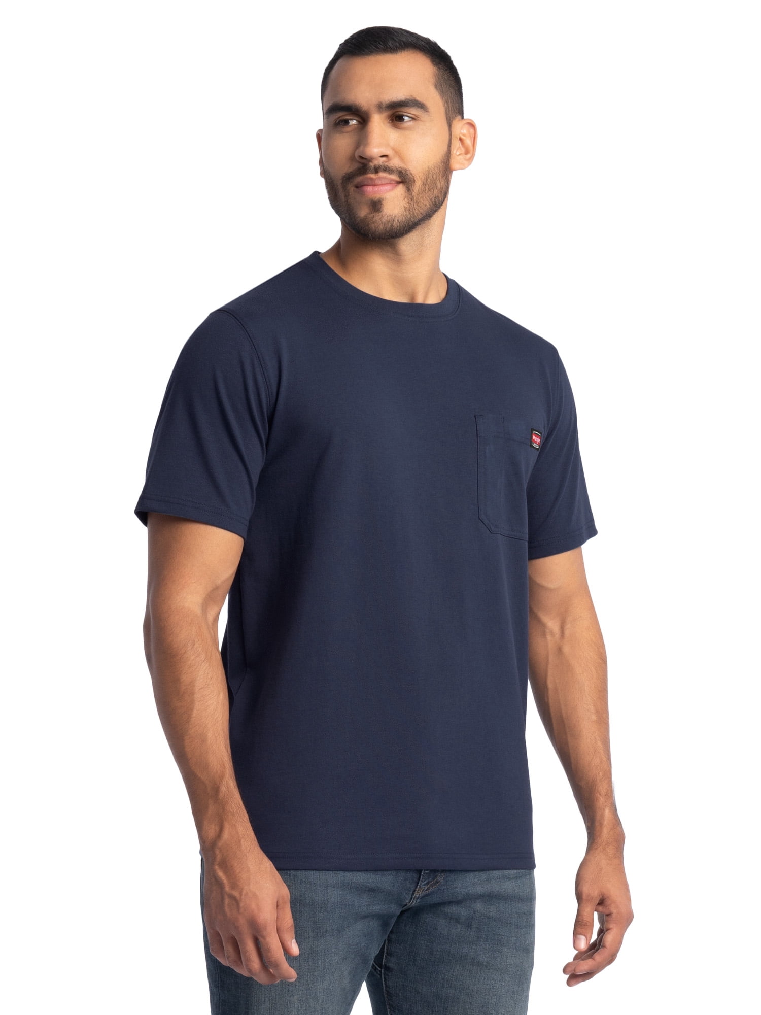 Wrangler Workwear Men's Short Sleeve Heavyweight Pocket Crew T-Shirt