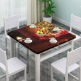 thumbnail image 2 of Elastic Edge Fitted Card Table Tablecloth Square, Winter Christmas Pattern Printed on Wrinkle Resistant Polyester Table Cloth, for Indoor Dining Party, Fit for 32" x 32"Square Table, 2 of 4