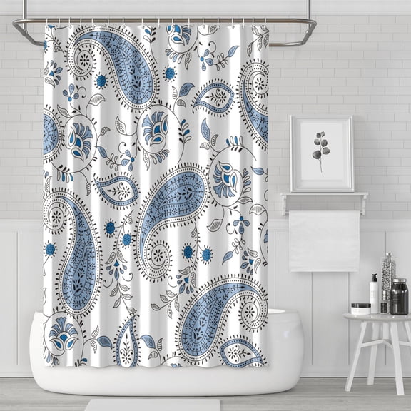 Boho Theme Polyester Shower Curtain for Bathroom with Hooks and Weighted Hem, Waterproof Bath Decor Sets Hotel Style - Machine Washable,72x72in
