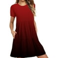 thumbnail image 2 of Wancir Women's Summer Casual T Shirt Dresses Short Sleeve Swing Dress with Pockets, 2 of 6