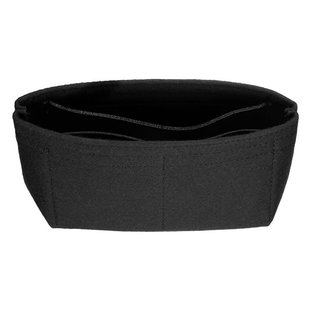 Organizador de bolso Uxcell, organizador de mano de fieltro pequeño, almacenamiento de mini bolsa y forro interior para mochila elegante, tote y bolsas de hombro, negro