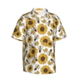 thumbnail image 2 of Daiia Sunflowers and Bees Hawaiian Shirt for Men Gentle Cotton Regular Short Sleeve Casual-Medium, 2 of 9
