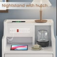 thumbnail image 4 of Afuhokles Nightstand Set of 2 with Charging Station, Night Stand End Table with Hutch and Storage Drawers, White, 4 of 9