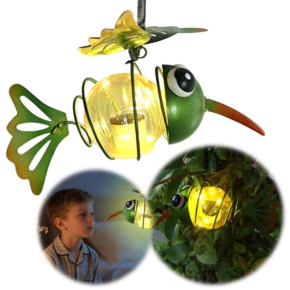 Hanging Solar Hummingbird LED Light,Metal LED Garden Decor Outdoor Pendant Lamp Mom Grandma Nana Wife Sister Gifts for Mothers Day For Patio Yard Tree Warm Glow Night Lighting