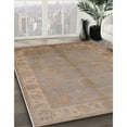 thumbnail image 2 of Ahgly Company Indoor Round Mid-Century Modern Dark Almond Brown Oriental Area Rugs, 3' Round, 2 of 6