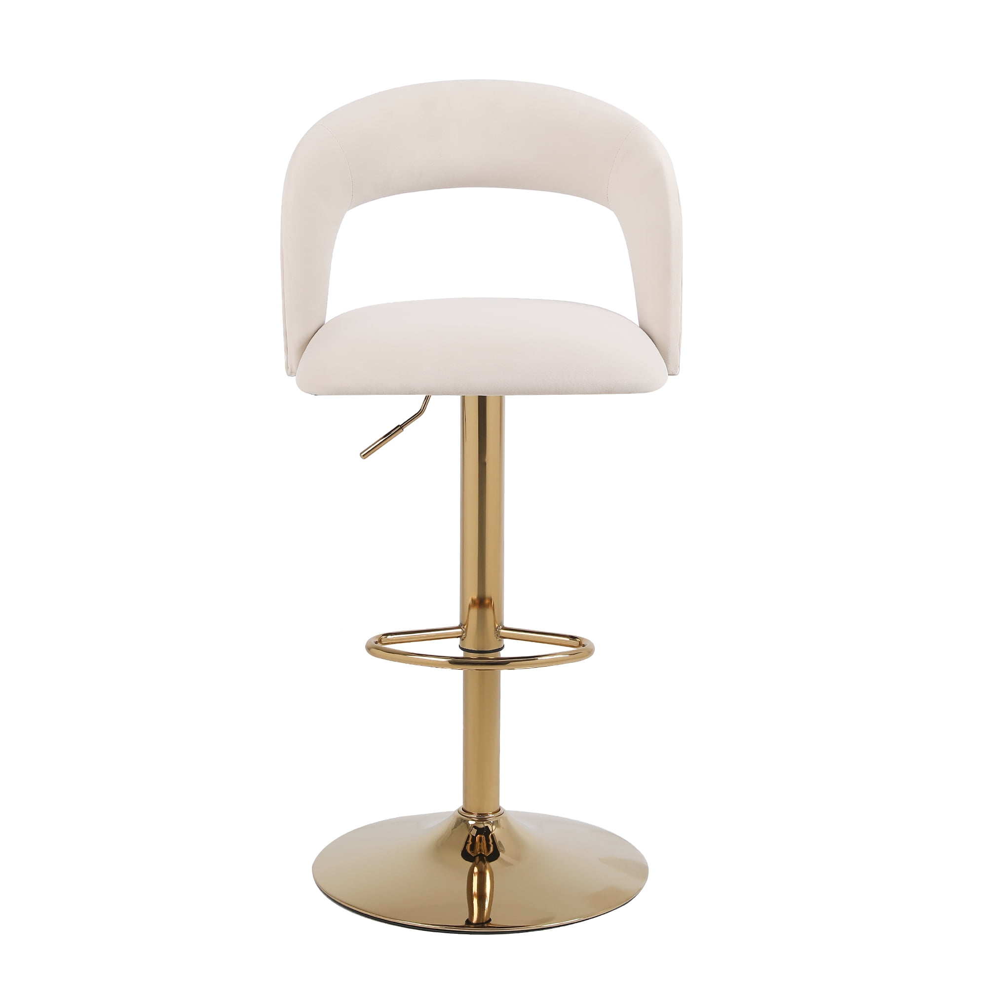 YYAo Swivel Bar Stools Chair Set of 2, Modern Adjustable Counter Height Bar Stools, Velvet Upholstered Stool with Back& Footrest for Kitchen, Beige YYAo Swivel Bar Stools Chair Set of 2, Modern Adjustable Counter Height Bar Stools, Velvet Upholstered Stool with Back& Footrest for Kitchen, Beige