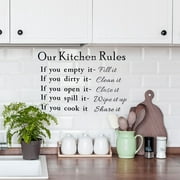 Unique Bargains Kitchen Rule Pattern Wall Stickers Removable Peel and Stick Wall Decal Sticker Decor Living Room Bedroom