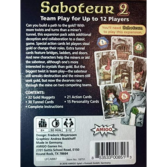 Juego de cartas Saboteur 2 AMIGO