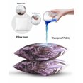 thumbnail image 6 of Waterproof Outdoor Throw Pillows with Inserts 12"x20" Set of 2, Purple Tropical Leaves Soft Decorative Pillowcases for Couch Bedroom, Simple Watercolor Palm Plants Pillow Covers for Sofa Living Room, 6 of 8