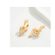 thumbnail image 3 of Pendiente Xtellar dorado Aretes Dorados Corazón Largo Con Zirconia, 3 of 4