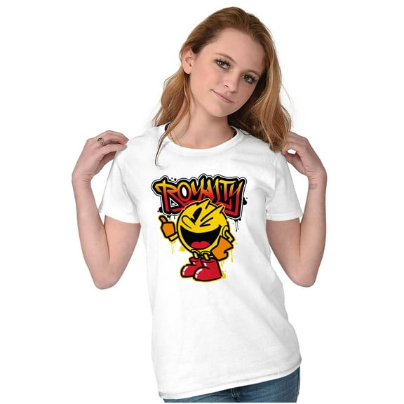 PACMAN Video Arcade Game Royalty Women's T Shirt Ladies Tee Brisco Brands S