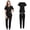 Black, variant on VIAOLI Scrubs Set for Women Nurse Uniform Jogger Set Stretch Top & Pants with Multi Pocket for Nurse Workwear