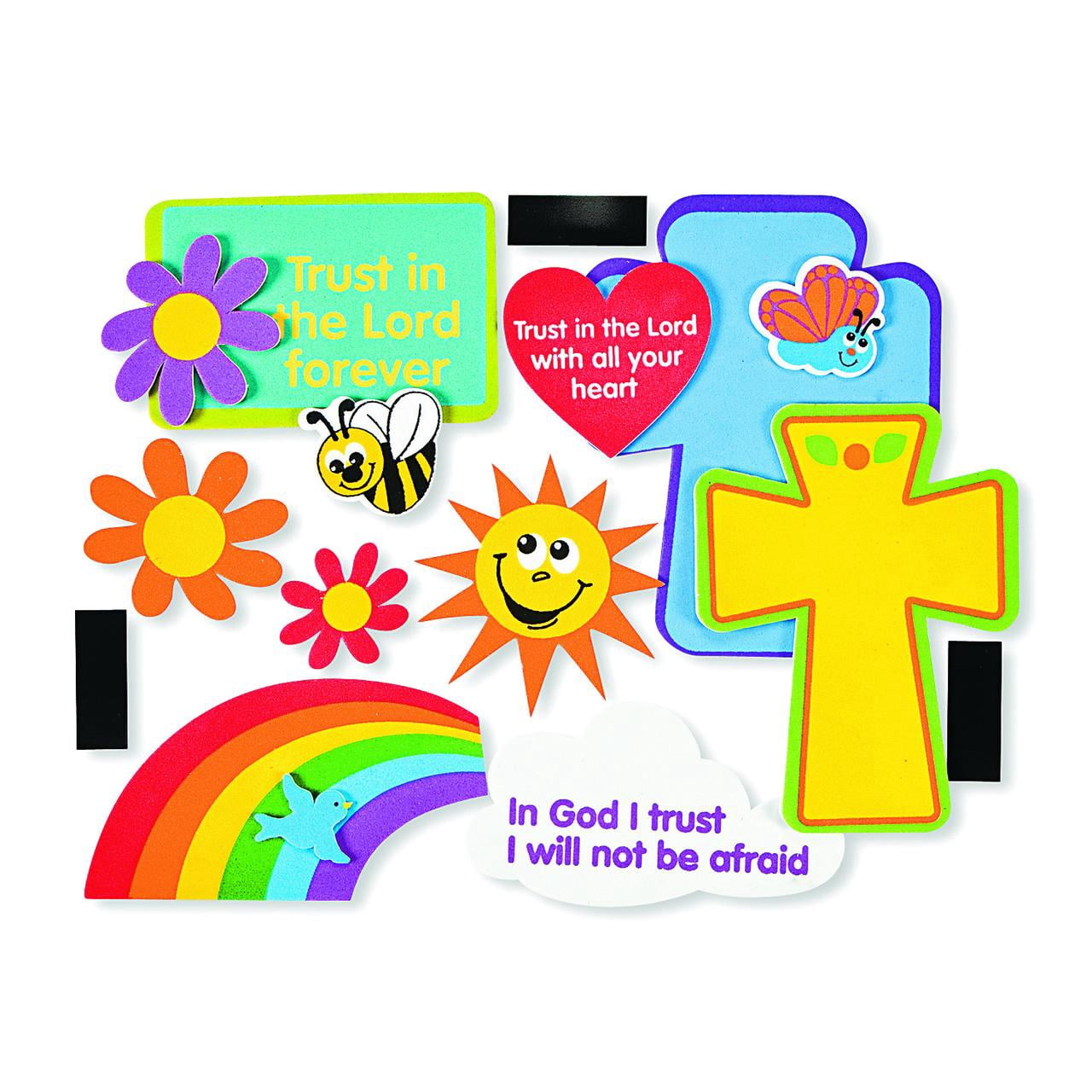 Fun Express Trust In The Lord Magnet Craft Kit – 12 DIY Religious Craft Magnets for Kids Includes Magnets & Supplies Perfect for Sunday School Church and Faith-Based Activities  12 Pieces