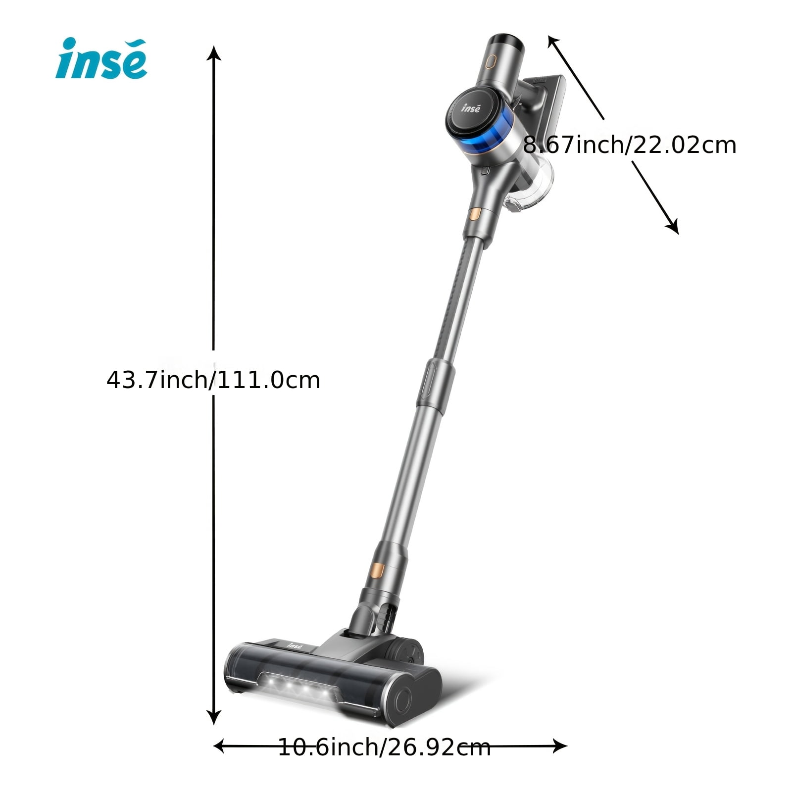 General S9 Cordless Vacuum Cleaner for Home, 45Kpa Powerful Suction, 55Min Runtime, 54.58oz Dust Cup, Vacuum Cleaner for Home, Hardwood Floor, Carpet And Pet Hair