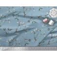 thumbnail image 3 of Soimoi Blue Cotton Cambric Fabric Berries Leaves Print Fabric by the Yard 56 Inch Wide, 3 of 3