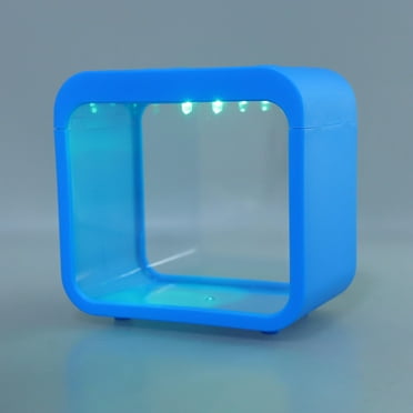 WORGEOUS Compact Fish Tank with  Light Portable Mini Aquarium for Small Fish Jellyfish Betta for Office Desk and Home Decoration