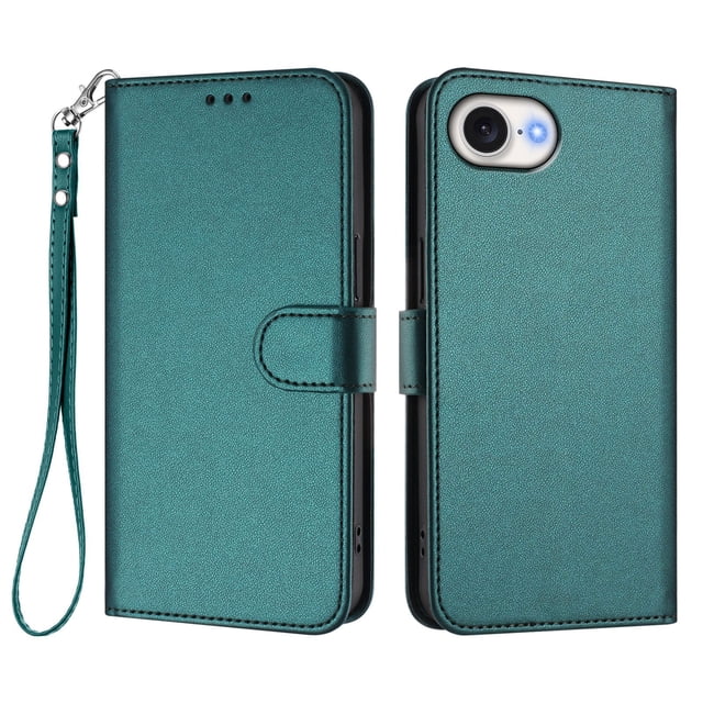 GANGXUN Wallet Case for iPhone 16e – Magnetic Closure, RFID Blocking, Wrist Strap, Wireless Charging Compatible