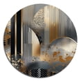 thumbnail image 2 of Designart "Abstract Marble Shapes and Lines IV" Abstract Marble Metal Round Wall Art, 2 of 5