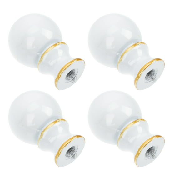 Soimiss 4Pcs White Aluminium Alloy Lamp Shade Finial Decorative Light Screw Caps