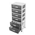 6Tier Plastic Drawers Dresser,Clear Tower Organizer with Wheels for