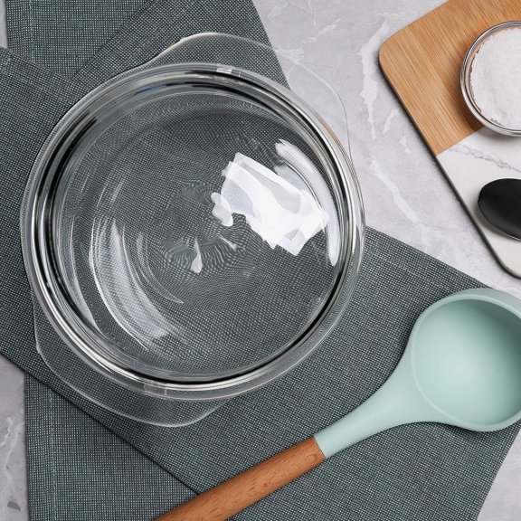 Microwave Splatter Cover for Food, Clear Glass Splash Guard with Handle, Cooker Lid, Dish Bowl Plate Serving Cover for Kitchen