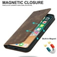 thumbnail image 2 of Allytech Cover for Apple iPhone XS Max,Full Protection PU Leather Magnetic Folio Flip RFID Blocking Card Slots Wallet Phone Case,Brown, 2 of 10