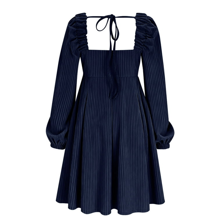 blue midi graduation dress Velvet Satin Bow Mini Dress