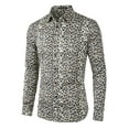thumbnail image 1 of INSPIRE CHIC Big & Tall Men's Leopard Print Button Down Long Sleeve Shirt, 1 of 6