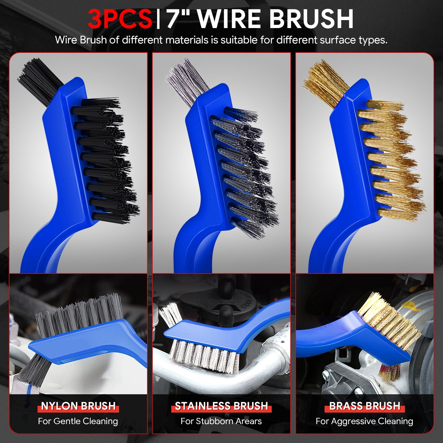19-Piece Auto Wheel Dashboard Vent Car Wash Detailing Brushes Cleaning Tools Set Blue