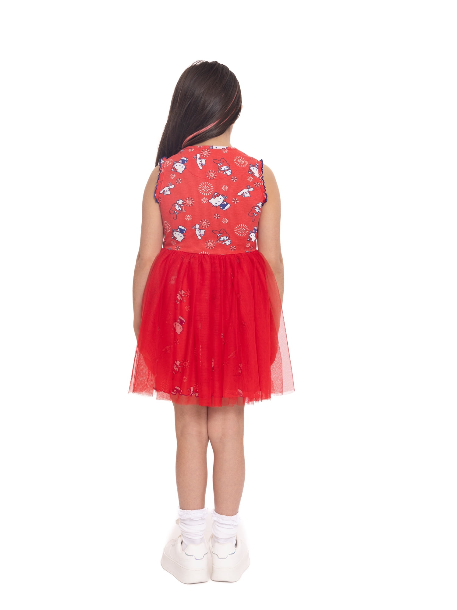 Hello Kitty & Friends Girls Printed Tank Tulle Overlay Dress, Sizes 4-12
