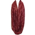 thumbnail image 2 of Wrapables? Lightweight Musical Notes Infinity Scarf, Red, 2 of 6
