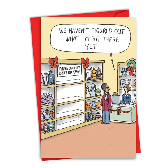 1 Funny Christmas Greeting Card W/ Envelope - Happy Holidays Empty Shelves