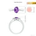 thumbnail image 4 of ANGARA Natural Tapered Shank 1.15 ct Amethyst Ring with Diamond Accents in 14K White Gold for Women (Size-8x6mm) | February Birthstone, Anniversary, Jewelry Gift for Women | Natural Amethyst Ring, 4 of 8