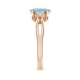 thumbnail image 2 of ANGARA Natural Solitaire 1 ct Aquamarine Split Shank Ring with Trio Diamonds in 14K Rose Gold for Women (Size-8x6mm) | March Birthstone, Anniversary, Jewelry Gift for Women | Natural Aquamarine Ring, 2 of 8