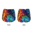 thumbnail image 3 of Yiaed Colorful Parrot Jungle Dream Print Women's Running Shorts with Liner 3 Zipper Pockets Elastic Workout Athletic Gym Yoga Shorts-, 3 of 7