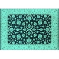 thumbnail image 1 of Ahgly Company Machine Washable Indoor Rectangle Oriental Turquoise Blue Traditional Area Rugs, 2' x 3', 1 of 4