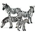 thumbnail image 1 of Zebra Model 1/4Pcs Simulation Zebra Wild Animal Model Figurine Desktop Ornament Kids Toy, 1 of 2