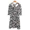 thumbnail image 2 of Hand Drawn Mix Letters Seamless Pattern Dark Square Neck Dress Back Lacing Backless Dress Elegant Beach Party Dress Korean, 2 of 5