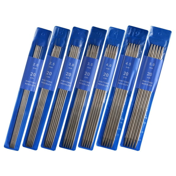 Topbathy 35-Piece Metal Knitting Needle Set Portable Yarn Craft Tools for Sweaters and Projects