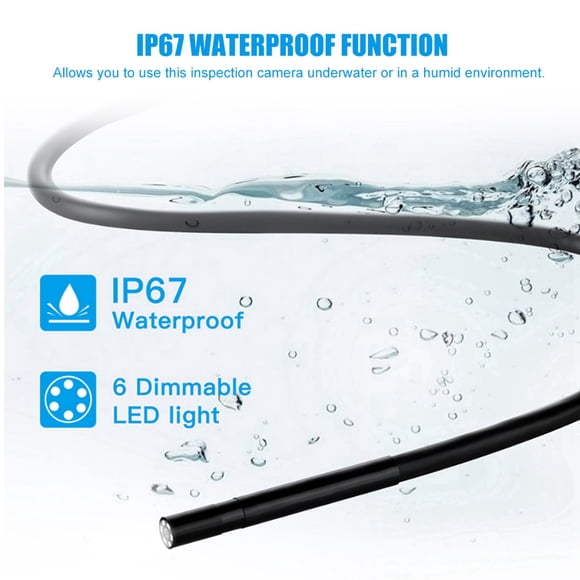 Endoscope 0.2in 5MP IP67 6 LEDs WiFi Endoscope Borescope Inspection Camera for IOS orSmartphones