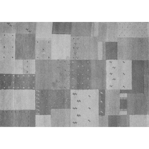 Ahgly Company Indoor Rectangle Patchwork Gray Transitional Area Rugs, 5' x 7'