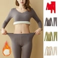thumbnail image 3 of WZXFASHION sous-Vêtements Thermiques pour Femmes Hiver Couche de Base Chaude Longue Temps Froid Doublée en Molleton ThermalNnderwearSet Rouge TTTG, 3 of 4