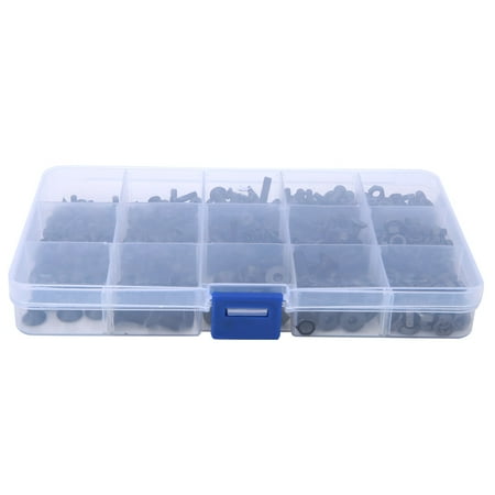 

460Pcs Hex Socket Screw Black Flat Head Carbon Steel Hex Nut Kit Accessories