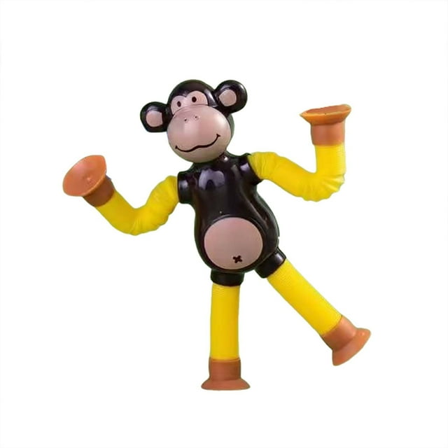Jouet Singe à Ventouse Extensible Tube Polyvalent à Forme Changeante Phosphorescent Anti-Stress et Gadget Unique de Décompression